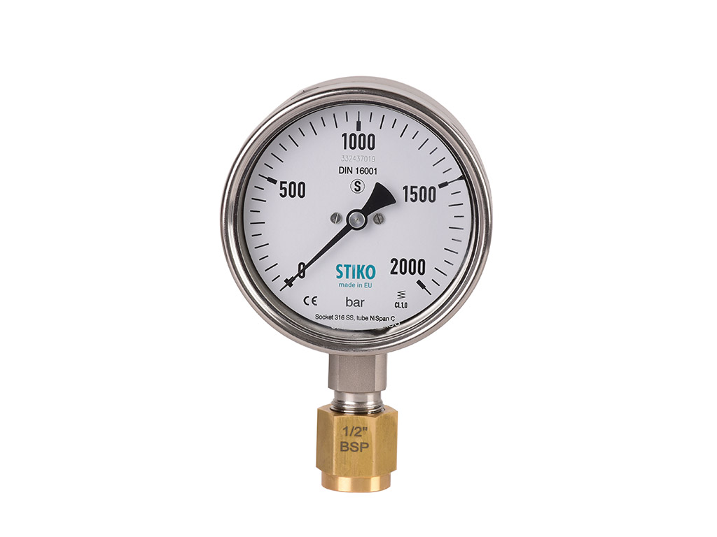 Stiko 2000 Bar High Pressure Analog Gauge