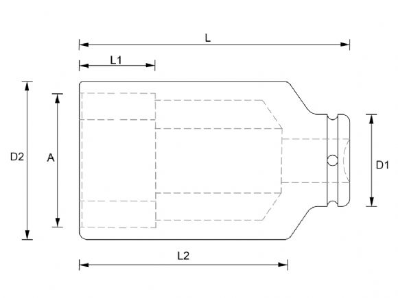 Torc-Tech 1”Air Impact Socket Drawing