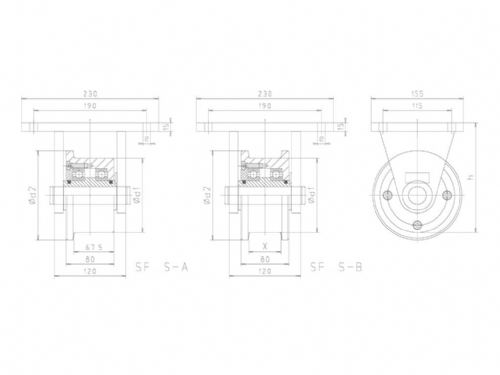 Boerkey Fixed Castors Heavy Duty Wheel