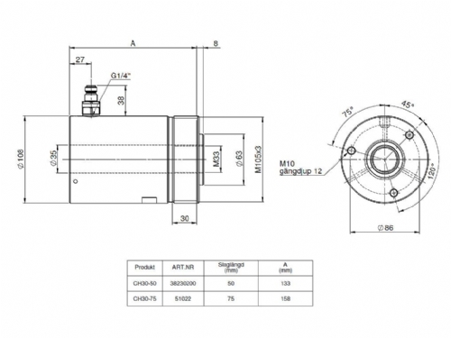 Rehobot/NIKE CH-CHF Series Hydraulic Cylinder 