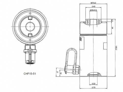 Rehobot/NIKE CH-CHF Spring/Load Return Hollow Piston Hydraulic Jack Steel 