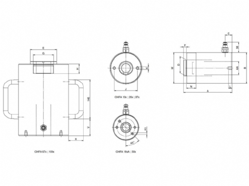 Rehobot CHFA1003 Single Acting Hollow Hydraulic Cylinder