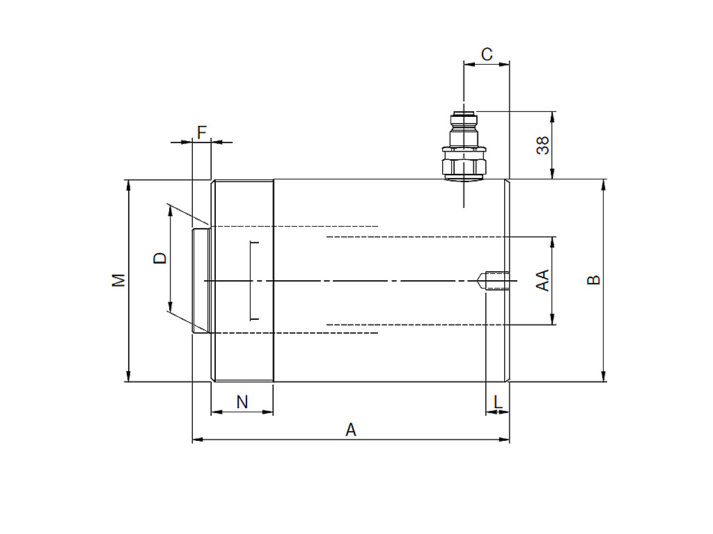 Rehobot/NIKE CHFA Spring Return Hollow Piston Hydraulic Cylinder 