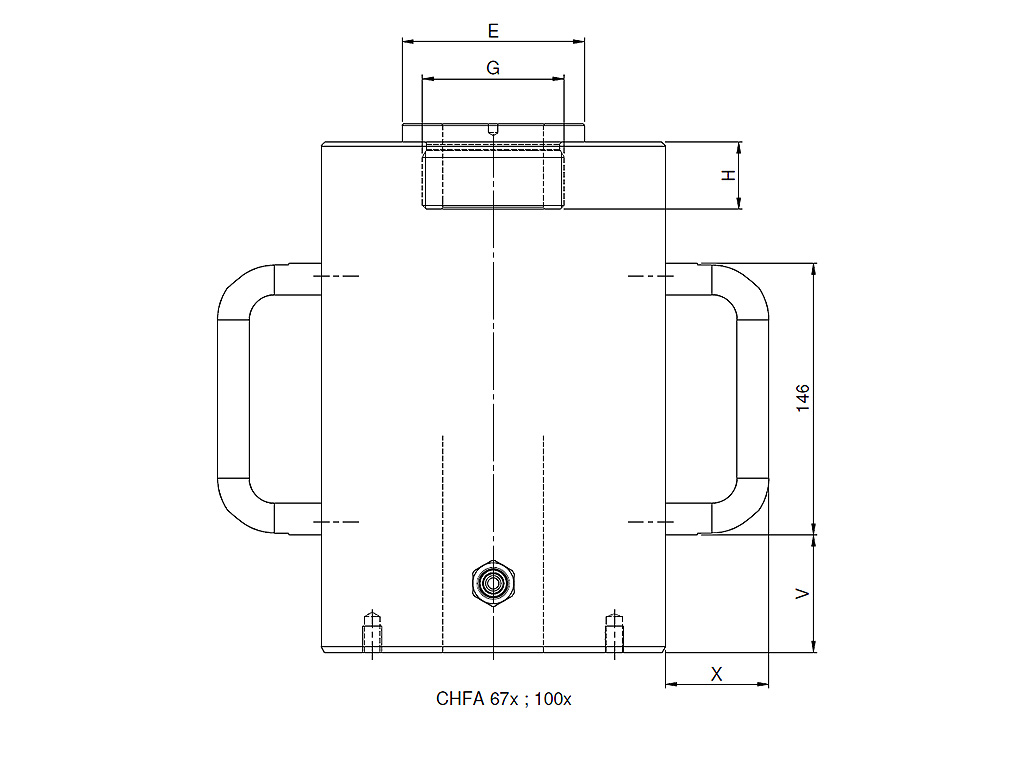 Rehobot/NIKE CHFA Single Acting Spring Return Hollow Piston Hydraulic Cylinder Aluminium 