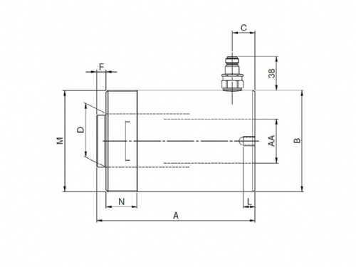 Rehobot/NIKE CHFA Single Acting Hollow Piston Hydraulic Aluminium Cylinder 
