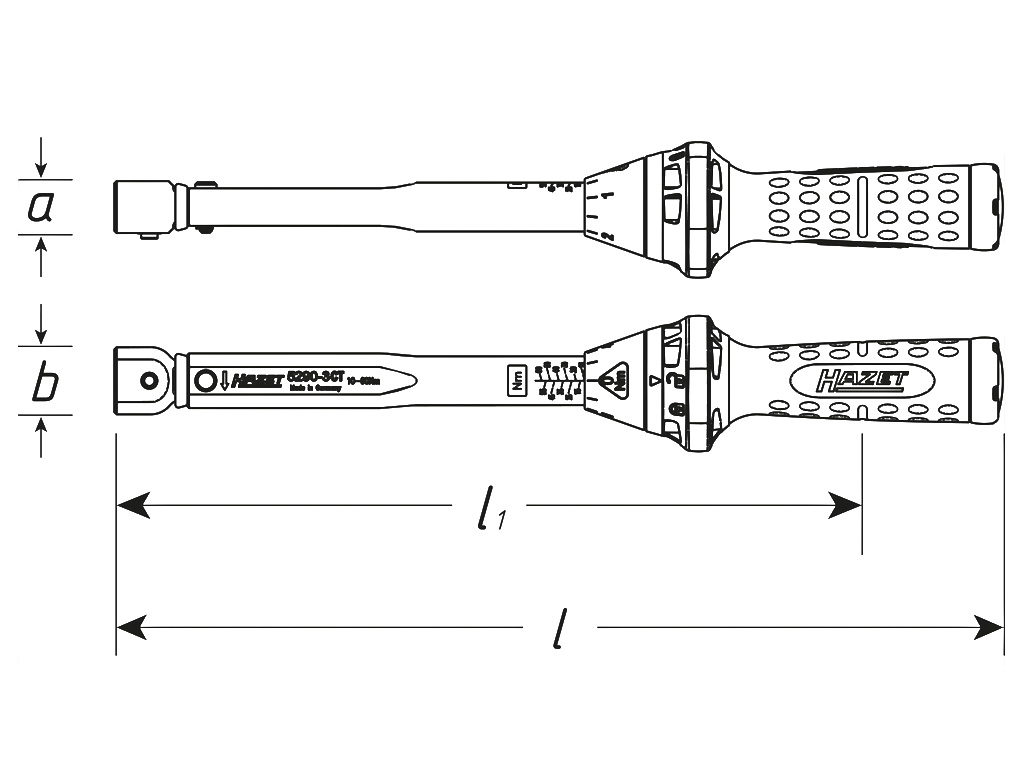 Hazet 5280-3CT Insert Torque Wrench Drawing