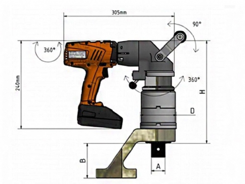 Juwel TQWS-095 Angled Type Battery Torque Wrench