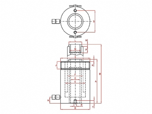 Larzep SH01208 Delikli Piston Silindir