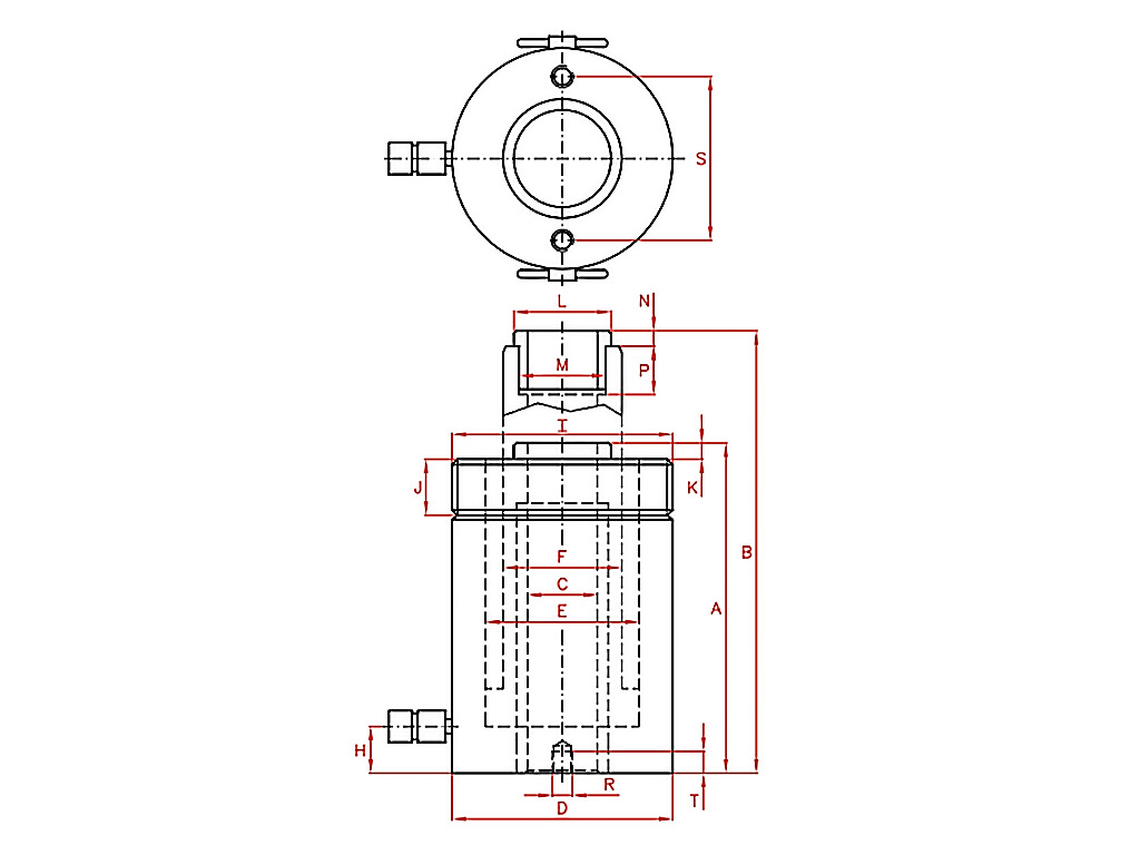 Larzep SH01208 Delikli Piston Silindir