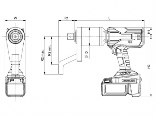 Norbar Angled Battery Torque Wrench - Two Speed