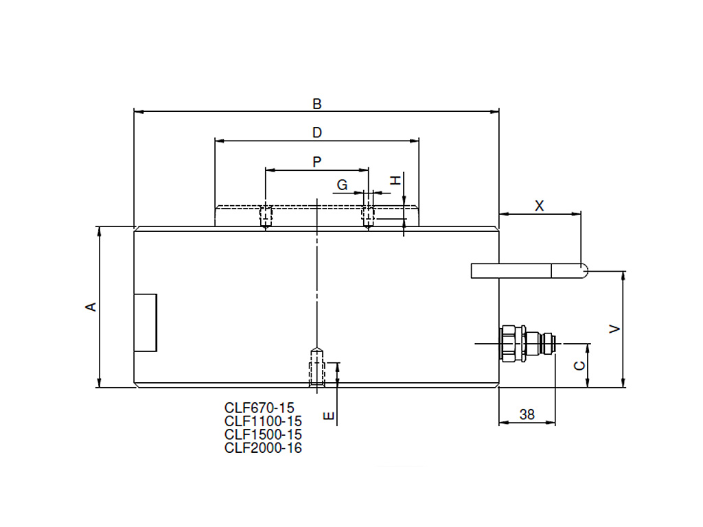 Rehobot CL CLF Single Acting Hydraulic  Push Cylinder