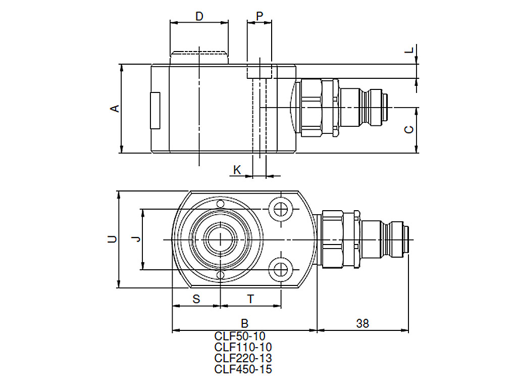 Rehobot/NIKE CLF Single Acting Spring Return Hydraulic Push Jack