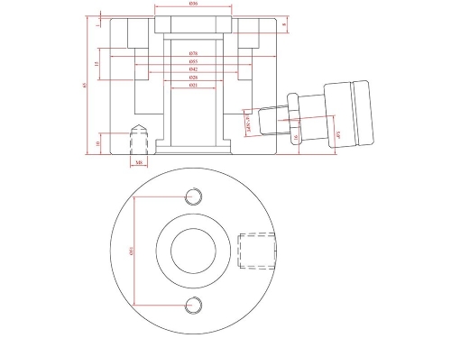 HKZ010015 Hollow Piston Hydraulic Cylinder Technical Drawing