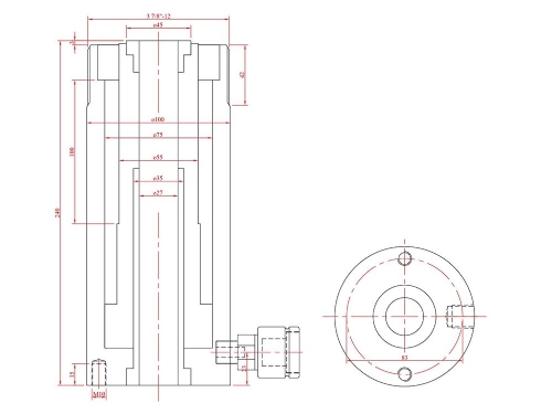 Surkon HKZ020100 Hollow Piston Cylinder