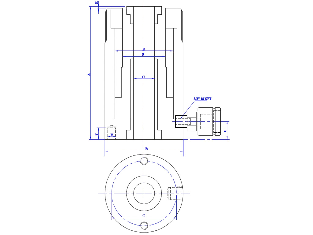 Surkon HKZ040050 Hollow Piston Cylinder