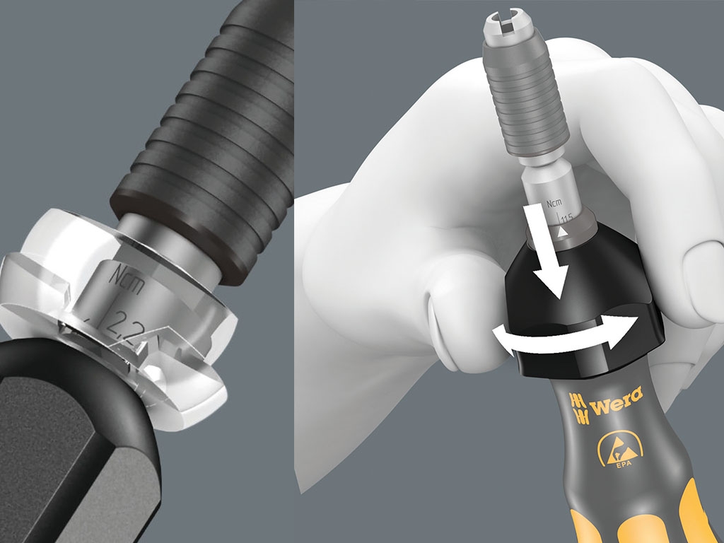 Wera 7435 ESD Safe Adjustable Torque Screwdriver 0.1 0.34 Nm for Halfmoon  工具セット